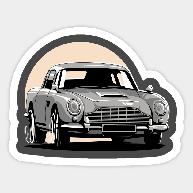 Double-O-seven secret agent car Legend Sticker by pujartwork